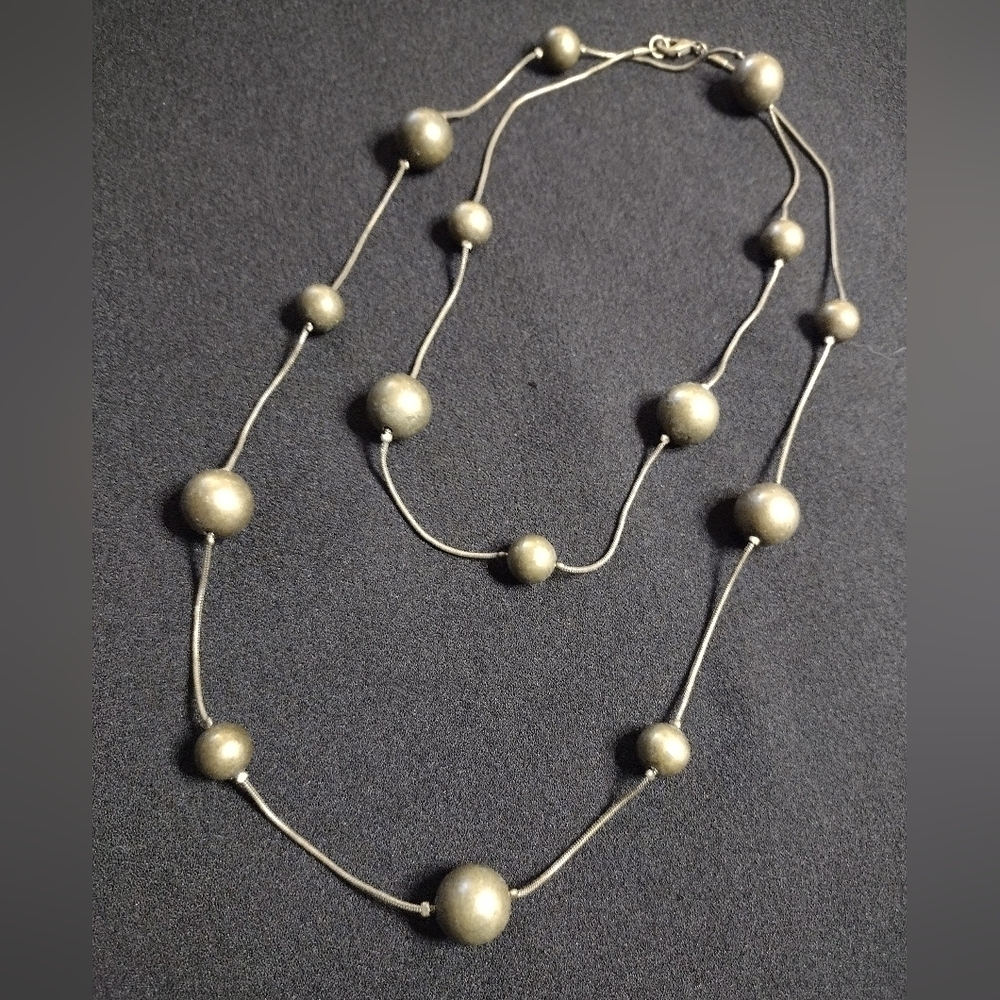 Bronze Gold Beaded Necklace - Picture 3 of 7